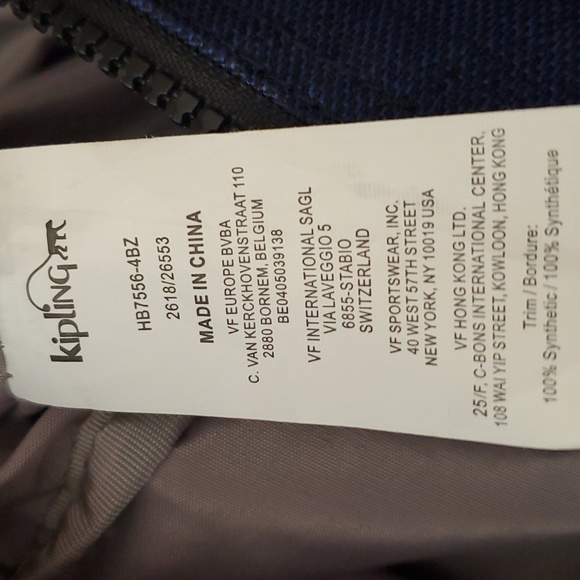 Kipling Art Mini Cotton Indigo Denim Crossbody Satchel - Picture 7 of 8